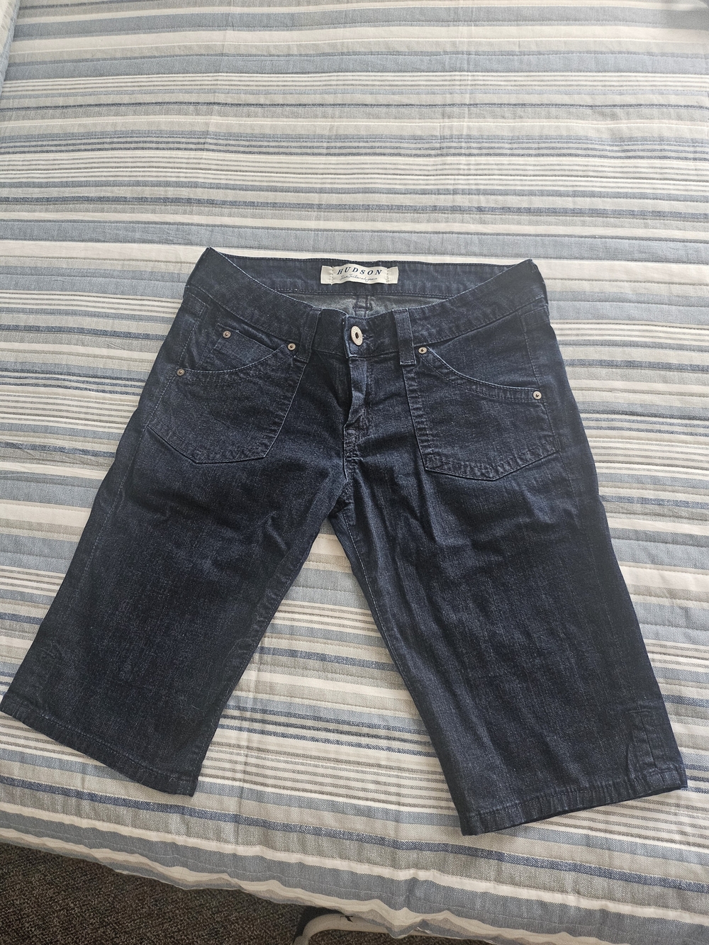 Hudson Jeans Dark Indigo Lightweight Denim Bermuda Shorts - Size 6